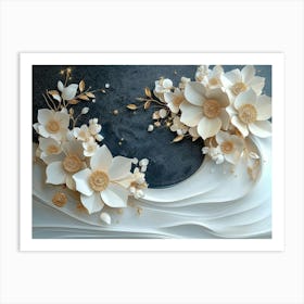 Flowers On A Wave Art Print