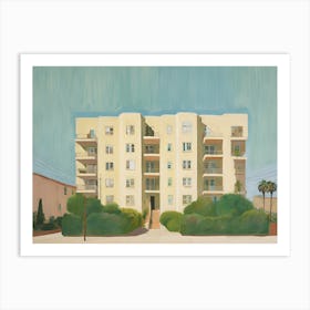Los Angeles Abstract Apartment Building Painting Art Print