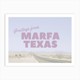 Greetings From Marfa, Texas | Post Card Art Print