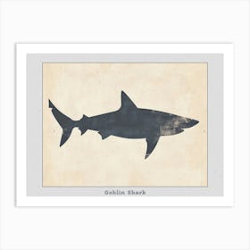 Goblin Shark Silhouette 2 Poster Art Print