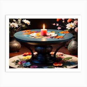 Table With Flowers Art Print