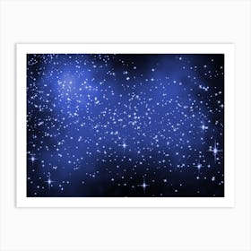 Blue Shining Star Background Art Print