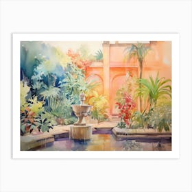 Fountain In The Garden Art Print