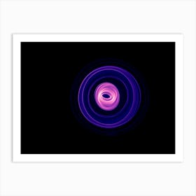 Glowing Abstract Curved Blue And Magenta Lines Art Print