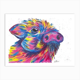 Colorful Pigglet pig Art Print