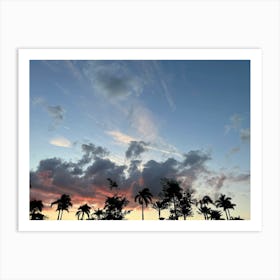 Sunset Over Palm Trees Art Print