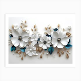 Paper Flowers Wall Art Art Print