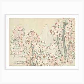 Mount Fuji Seen Through Cherry Blossom, Katsushika Hokusai Art Print
