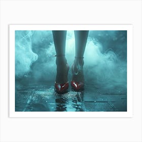 Red Shoes And Smoke Art Print