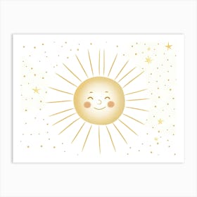 Gold Sun Kids and Nursery Art Print