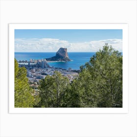 Calpe, Peñón de Ifach and pine trees Art Print