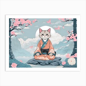 Zen Cat Art Print