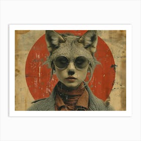 Absurd Bestiary: From Minimalism to Political Satire.Fox In Sunglasses Art Print