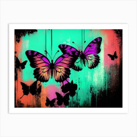 Butterflies On The Wall Art Print