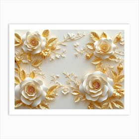 Gold Roses Art Print