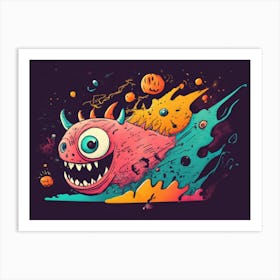 Halloween Colorful Monster 07 Art Print