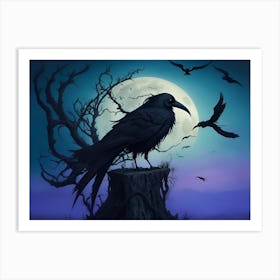 The Raven Ascends on Zephyrs Sincere Art Print