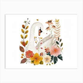 Little Floral Swan 3 Art Print