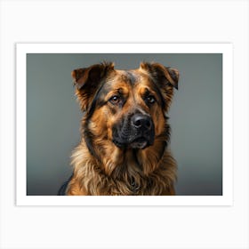 Portrait Of German Shepherd Dog Art Print