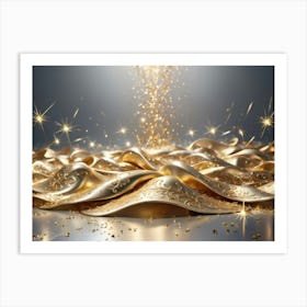 Christmass style sparkling silver gold background 14 Art Print