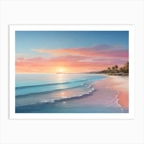 Sunset On The Beach Paintings Art Print 10 Art Print