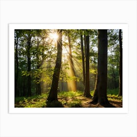 Sunrise In The Forest 1 Art Print