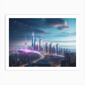 Futuristic Cityscape 1 Art Print