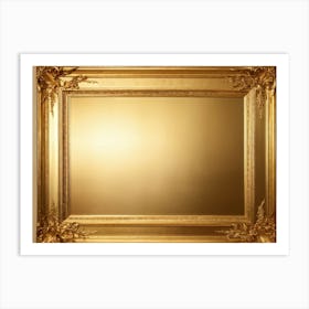 Bright Gold Metallic Border Featuring A Smooth Texture Elegantly Framing The Edge Of A Decadent A (5) Art Print