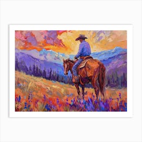 Cowboy Painting Montana 3 Art Print