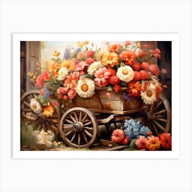 Wagon Full Of Flowers Art Print