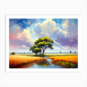 Tree In The Field Art Print