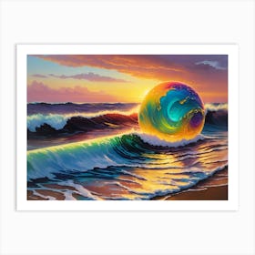 Default Tropical Beach Sunset Surfing Slime Ball Inspired By L 2 85aa1dac F03e 423f 8b3f Ad4ac0ec52fb 1 (1) Art Print