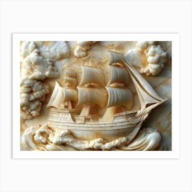 Ship In The Sea Art Print