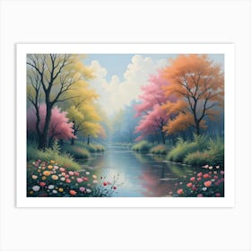 River Of Flowers 1 Art Print