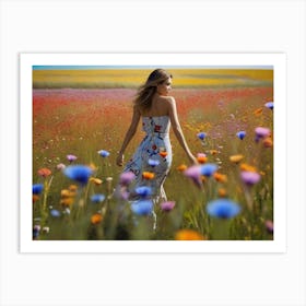 Meadow full of flowers 13 Art Print