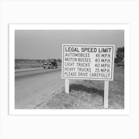 Highway Sign, Waco, Texas By Russell Lee Art Print