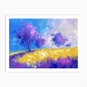 Purple And Yellow Trees Art Print