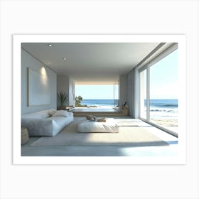 Serene Seaside Living Room 2 Art Print