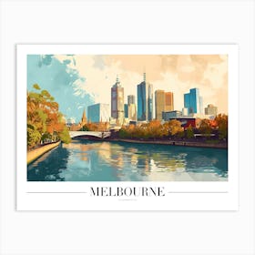 Melbourne City Skyline Art Print