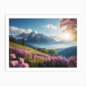 Mountain Meadow at Dawn Art Print