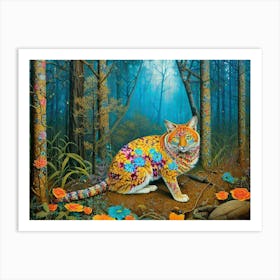 Cat In The Forest Art Print