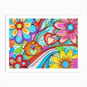 Colorful Flowers 5 Art Print