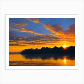 Sunrise Over The River 1 Art Print