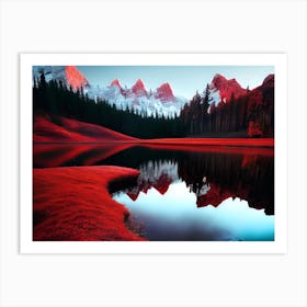 Red Mountain Lake Art Print