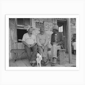 Men Talking On Porch Of Small Store Near Jeanerette, Louisiana By Russell Lee Art Print