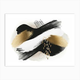 Abstract Black And Gold Painting 85 Art Print