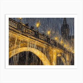 Rainy Night In Prague Art Print