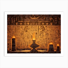 Egyptian Temple With Candles Art Print