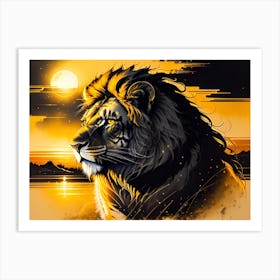 Lion At Sunset 1 Art Print