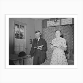 Farmer And His Wife Leading The Singing At Sunday School, Pie Town, New Mexico By Russell Lee Art Print